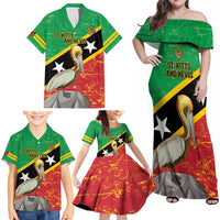 Custom Saint Kitts and Nevis Football Family Matching Off Shoulder Maxi Dress and Hawaiian Shirt 2025 Go Sugar Boyz