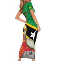 Custom Saint Kitts and Nevis Football Family Matching Short Sleeve Bodycon Dress and Hawaiian Shirt 2025 Go Sugar Boyz