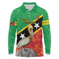 Custom Saint Kitts and Nevis Football Long Sleeve Polo Shirt 2025 Go Sugar Boyz