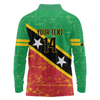 Custom Saint Kitts and Nevis Football Long Sleeve Polo Shirt 2025 Go Sugar Boyz