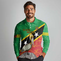 Custom Saint Kitts and Nevis Football Long Sleeve Polo Shirt 2025 Go Sugar Boyz