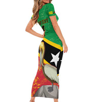 Custom Saint Kitts and Nevis Football Short Sleeve Bodycon Dress 2025 Go Sugar Boyz