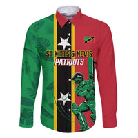 Custom Saint Kitts and Nevis Cricket Family Matching Off The Shoulder Long Sleeve Dress and Hawaiian Shirt Go Champions Patriots