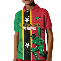 Custom Saint Kitts and Nevis Cricket Kid Polo Shirt Go Champions Patriots