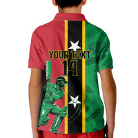 Custom Saint Kitts and Nevis Cricket Kid Polo Shirt Go Champions Patriots