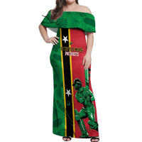 Custom Saint Kitts and Nevis Cricket Off Shoulder Maxi Dress Go Champions Patriots