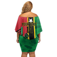 Custom Saint Kitts and Nevis Cricket Off Shoulder Short Dress Go Champions Patriots
