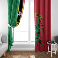Custom Saint Kitts and Nevis Cricket Window Curtain Go Champions Patriots