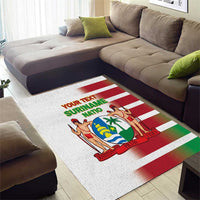 Custom Suriname Football Area Rug 2025 Go Natio White Color