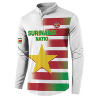 Custom Suriname Football Button Sweatshirt 2025 Go Natio White Color