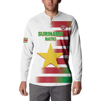 Custom Suriname Football Button Sweatshirt 2025 Go Natio White Color
