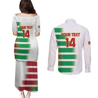 Custom Suriname Football Couples Matching Puletasi and Long Sleeve Button Shirt 2025 Go Natio White Color