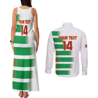 Custom Suriname Football Couples Matching Tank Maxi Dress and Long Sleeve Button Shirt 2025 Go Natio White Color