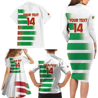 Custom Suriname Football Family Matching Long Sleeve Bodycon Dress and Hawaiian Shirt 2025 Go Natio White Color