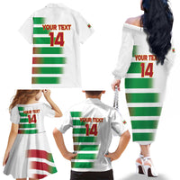 Custom Suriname Football Family Matching Off The Shoulder Long Sleeve Dress and Hawaiian Shirt 2025 Go Natio White Color