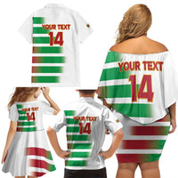 Custom Suriname Football Family Matching Off Shoulder Short Dress and Hawaiian Shirt 2025 Go Natio White Color