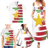 Custom Suriname Football Family Matching Summer Maxi Dress and Hawaiian Shirt 2025 Go Natio White Color