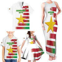 Custom Suriname Football Family Matching Tank Maxi Dress and Hawaiian Shirt 2025 Go Natio White Color