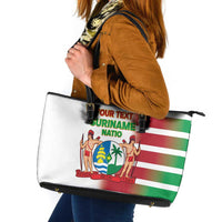 Custom Suriname Football Leather Tote Bag 2025 Go Natio White Color