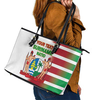 Custom Suriname Football Leather Tote Bag 2025 Go Natio White Color