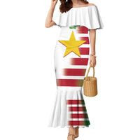 Custom Suriname Football Mermaid Dress 2025 Go Natio White Color