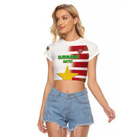 Custom Suriname Football Raglan Cropped T Shirt 2025 Go Natio White Color