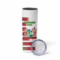 Custom Suriname Football Skinny Tumbler 2025 Go Natio White Color