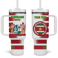 Custom Suriname Football Tumbler With Handle 2025 Go Natio White Color