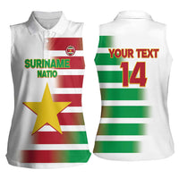 Custom Suriname Football Women Sleeveless Polo Shirt 2025 Go Natio White Color