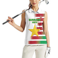 Custom Suriname Football Women Sleeveless Polo Shirt 2025 Go Natio White Color