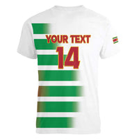 Custom Suriname Football Women V-Neck T-Shirt 2025 Go Natio White Color