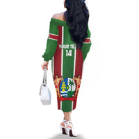 Custom Suriname Football Family Matching Off The Shoulder Long Sleeve Dress and Hawaiian Shirt 2025 Go Natio Flag Color