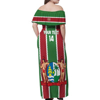 Custom Suriname Football Family Matching Off Shoulder Maxi Dress and Hawaiian Shirt 2025 Go Natio Flag Color