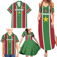Custom Suriname Football Family Matching Summer Maxi Dress and Hawaiian Shirt 2025 Go Natio Flag Color