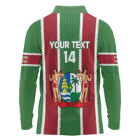Custom Suriname Football Long Sleeve Polo Shirt 2025 Go Natio Flag Color