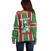 Custom Suriname Football Off Shoulder Sweater 2025 Go Natio Flag Color