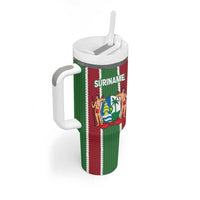 Custom Suriname Football Tumbler With Handle 2025 Go Natio Flag Color