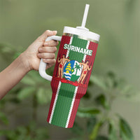 Custom Suriname Football Tumbler With Handle 2025 Go Natio Flag Color