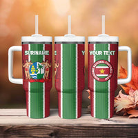 Custom Suriname Football Tumbler With Handle 2025 Go Natio Flag Color