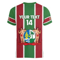 Custom Suriname Football Women V-Neck T-Shirt 2025 Go Natio Flag Color