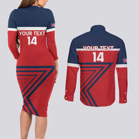 Custom Cuba Football Couples Matching Long Sleeve Bodycon Dress and Long Sleeve Button Shirt 2025 Los Leones del Caribe