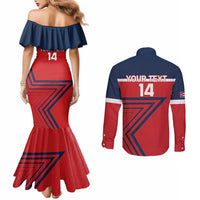 Custom Cuba Football Couples Matching Mermaid Dress and Long Sleeve Button Shirt 2025 Los Leones del Caribe