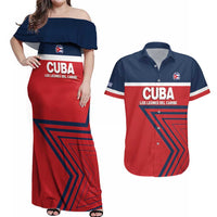 Custom Cuba Football Couples Matching Off Shoulder Maxi Dress and Hawaiian Shirt 2025 Los Leones del Caribe