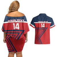 Custom Cuba Football Couples Matching Off Shoulder Short Dress and Hawaiian Shirt 2025 Los Leones del Caribe