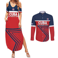 Custom Cuba Football Couples Matching Summer Maxi Dress and Long Sleeve Button Shirt 2025 Los Leones del Caribe