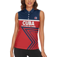 Custom Cuba Football Women Sleeveless Polo Shirt 2025 Los Leones del Caribe
