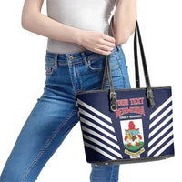 Custom Bermuda Football Leather Tote Bag 2025 Go Gombey Warriors - Blue