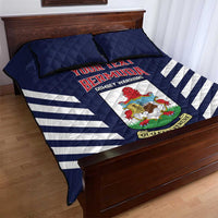 Custom Bermuda Football Quilt Bed Set 2025 Go Gombey Warriors - Blue