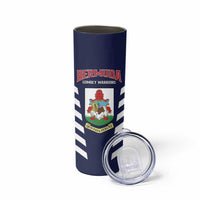 Custom Bermuda Football Skinny Tumbler 2025 Go Gombey Warriors - Blue
