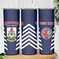 Custom Bermuda Football Skinny Tumbler 2025 Go Gombey Warriors - Blue